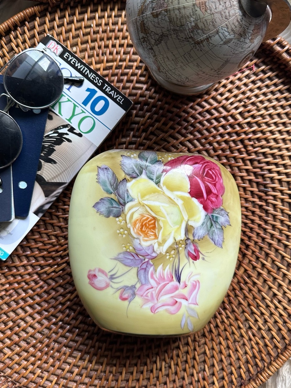 Nippon Vintage Large 6” Rose Made in Japan Floral Porcelain Vase